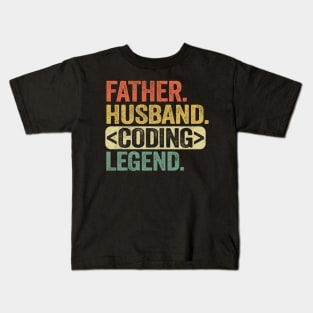 Father Husband Coding Legend Father's Day Gift Web Developer Programmer Kids T-Shirt